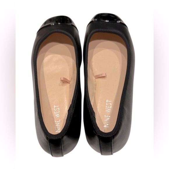 Nine West Ollin Black Leather Square Toe Dress Flats Women’s Size 7.5 - Picture 3 of 5